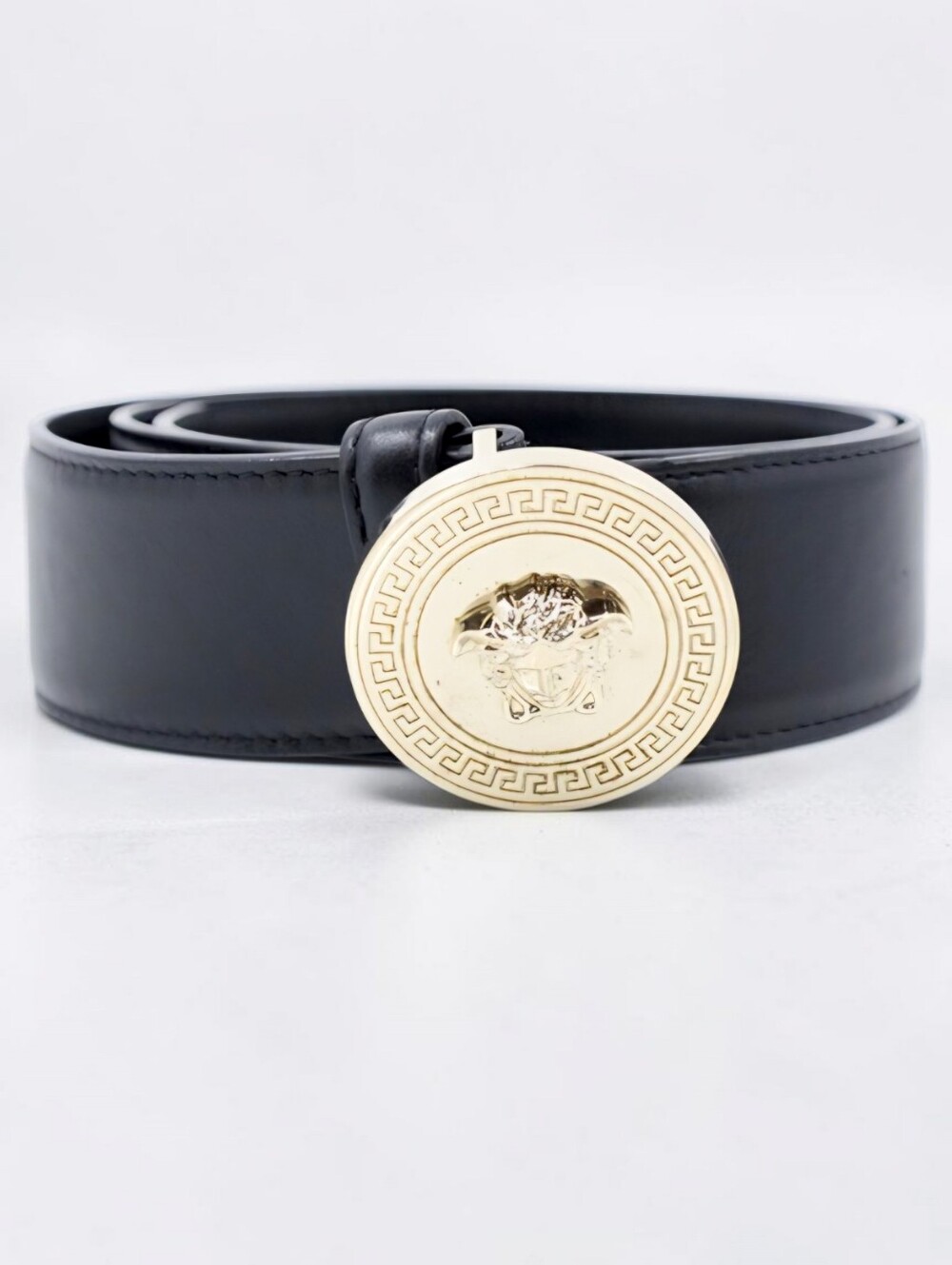 Versace Medusa Belt Black Leather Unisex